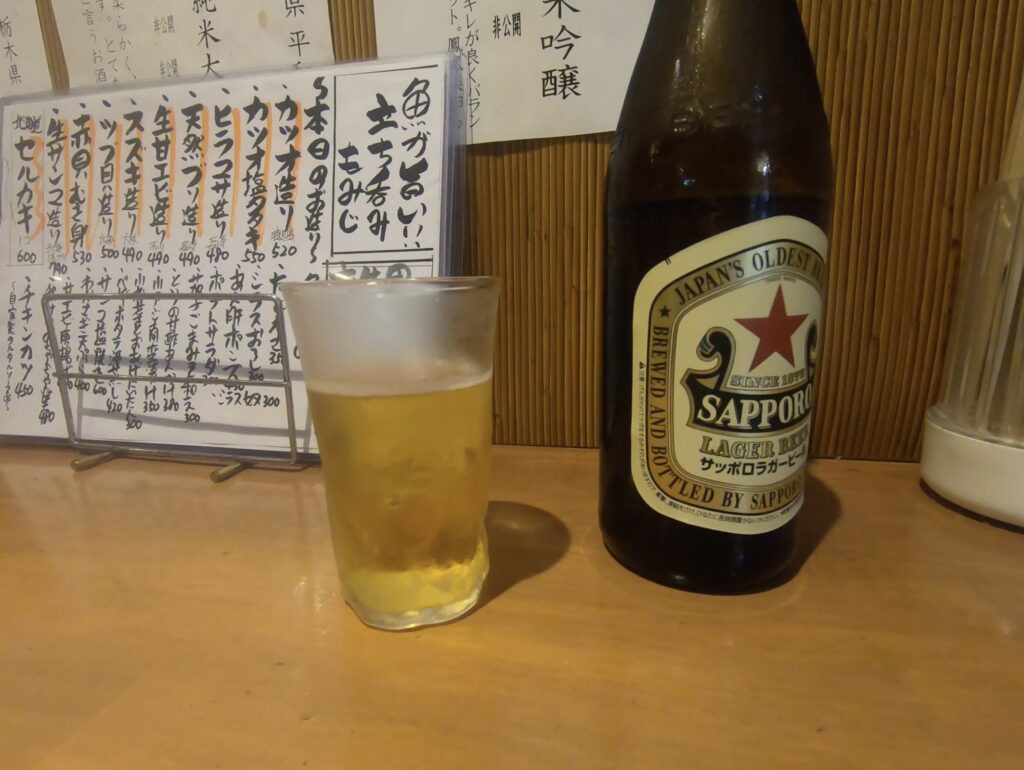 立ち飲み屋さんの瓶ビール